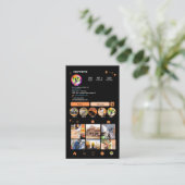 建物建築インスタグラムオレンジ | QRコード 名刺 (スタンド正面)