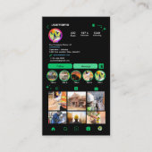 建物建築インスタグラムグリーン | QRコード 名刺 (正面)