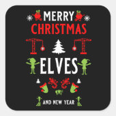 建物建築クリスマス醜い スクエアシール (正面)