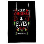 建物建築クリスマス醜い ミディアムペーパーバッグ (裏面)