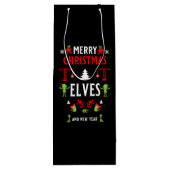 建物建築クリスマス醜い ワインギフトバッグ (裏面)