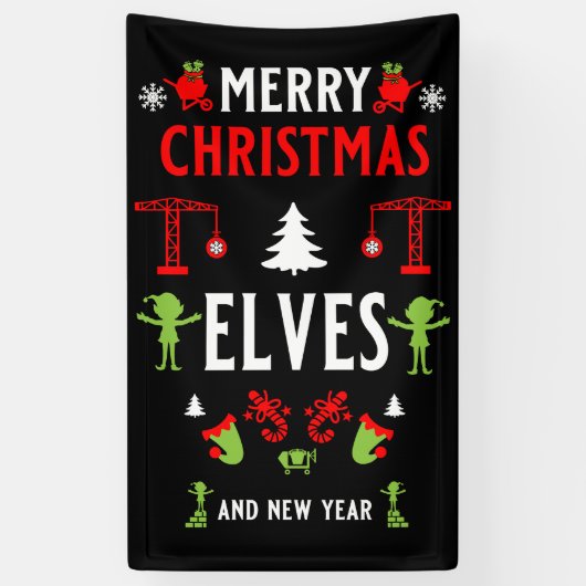 建物建築クリスマス醜い 横断幕 (縦)