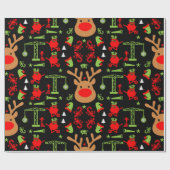 建物建築クリスマス ラッピングペーパー (フラット)