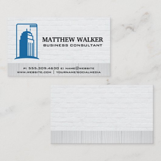 建物建築サイト | レンガ材 名刺 (正面/裏面)