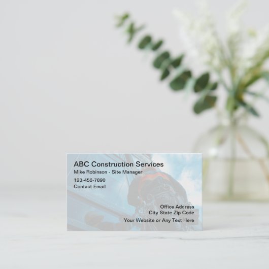 建物建築サービスモダンビジネスカード 名刺 (スタンド正面)