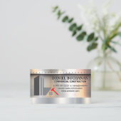 建物建築ロゴ |金属リベット 名刺 (スタンド正面)