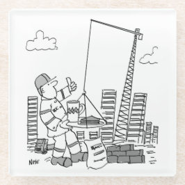 建物建築現場天井クレーン運転士 ガラスコースター