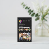 建物建築InstagramグレーQRコード 名刺 (スタンド正面)