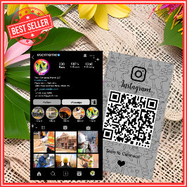 建物建築InstagramグレーQRコード 名刺