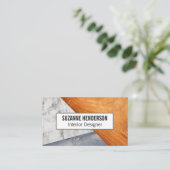 建物材料 |大理石ウッドメタル 名刺 (スタンド正面)