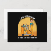 建物清掃具の清掃具に這い込む ポストカード (正面/裏面)