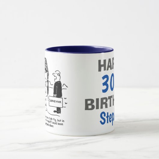 建物測量士がMr. Pig'sハウスを見る マグカップ (中央)