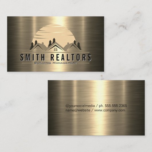 建物管理 | 実在地 | 金ゴールド金属 名刺 (正面/裏面)