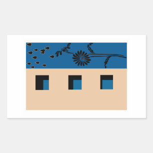 建物花 長方形シール