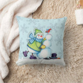 建物雪だるま – 枕 (ブランケット)