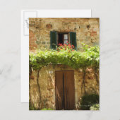 建物、広場の前の鉢植えな植物 ポストカード (正面/裏面)