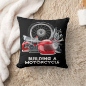 建物aオートバイとパーツスケッチ クッション (ブランケット)