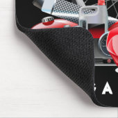 建物aオートバイとパーツスケッチ マウスパッド (コーナー)