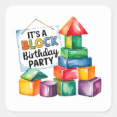 建物Bashでの誕生日ブロック スクエアシール (正面)
