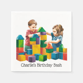 建物Bashでの誕生日ブロック スタンダードカクテルナプキン