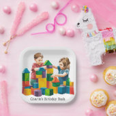 建物Bashでの誕生日ブロック ペーパープレート (パーティー)