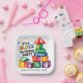 建物Bashでの誕生日ブロック ペーパープレート (パーティー)