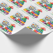 建物Bashでの誕生日ブロック ラッピングペーパー (角)