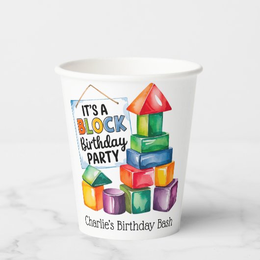 建物Bashでの誕生日ブロック 紙コップ (正面)