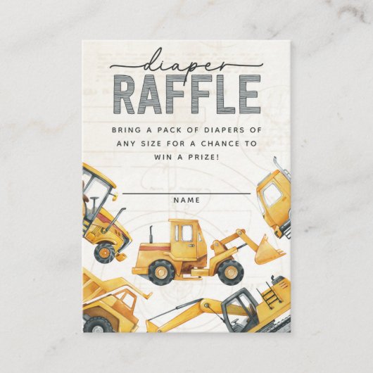 建築おむつ及びワイプラッフルカードインサート エンクロージャーカード (正面)