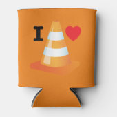 建築おもしろいサイトフォアマンオレンジセーフティコーン 缶クーラー (正面)