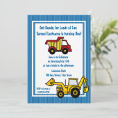 建築おもしろいダンプトラック写真 招待状 (スタンド正面)