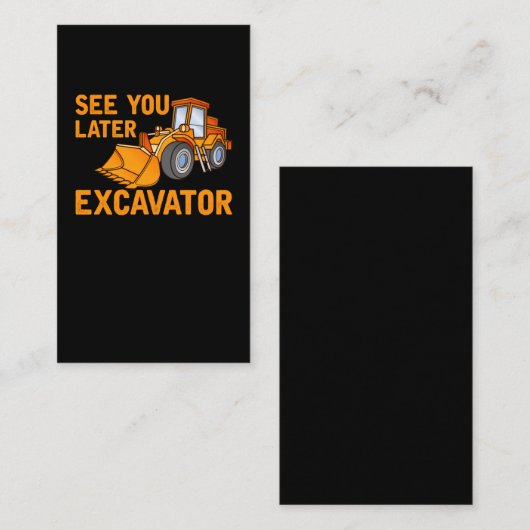 建築おもしろい掘削機ことわざボーイズトドラー 名刺 (正面/裏面)