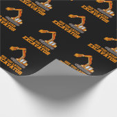 建築おもしろい掘削機ボーイズトドラー ラッピングペーパー (角)