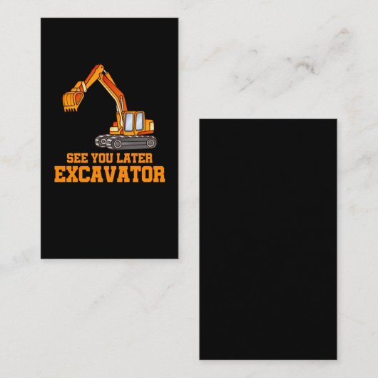 建築おもしろい掘削機ボーイズトドラー 名刺 (正面/裏面)