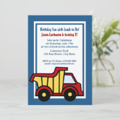 建築おもしろい誕生日ダンプトラック 招待状 (スタンド正面)