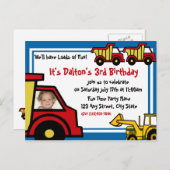 建築おもしろい/ダンプトラック写真 インビテーションポストカード (正面/裏面)