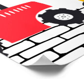 建築おもちゃ男の子の誕生日パーティーウェルカムサイン ポスター (角)