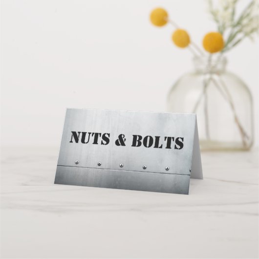 建築およびツールパーティー食品ラベル プレイスカード (正面)