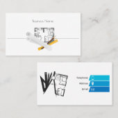 建築および建設業カード 名刺 (正面/裏面)