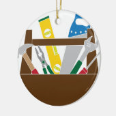 建築が付いている道具箱は色イラストレーションに用具を使います セラミックオーナメント (左)