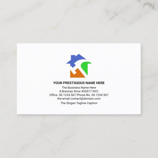 建築で手持ち式メダルのホームリノベーション 名刺 (裏面)