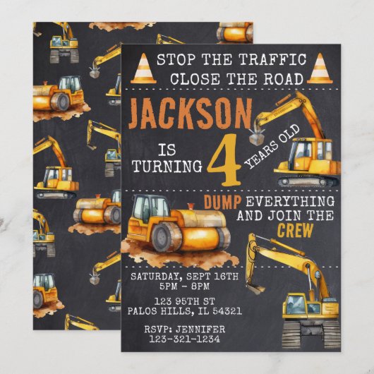 建築で誕生日の招待 招待状 (正面/裏面)