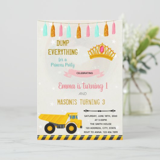 建築とプリンセスの共同パーティー招待状 招待状 (スタンド正面)