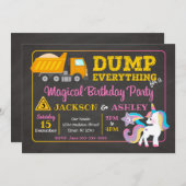 建築とユニコーンジョイント誕生日招待状 招待状 (正面/裏面)