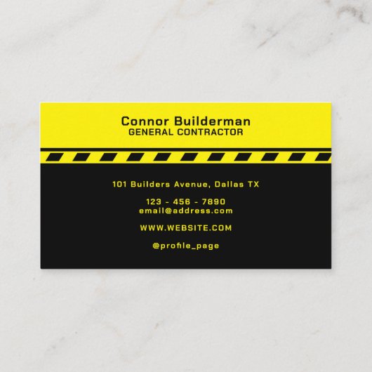 建築と修インスパイア復黒イエロー 名刺 (裏面)