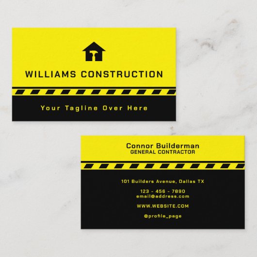 建築と修インスパイア復黒イエロー 名刺 (正面/裏面)