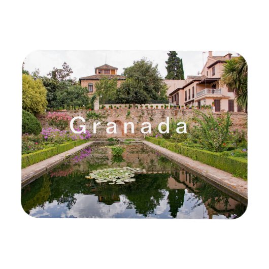 建築と公園のアンサンブルAlhambra。 マグネット (横)