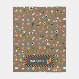 建築と道路のシンボルや象徴ブラウン。フリースブランケット フリースブランケット