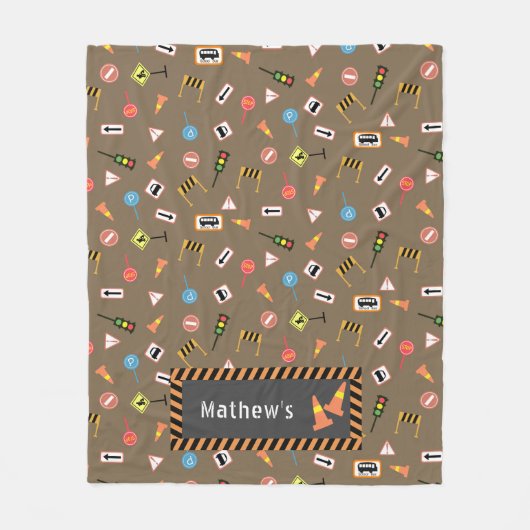 建築と道路のシンボルや象徴ブラウン。フリースブランケット フリースブランケット (正面)