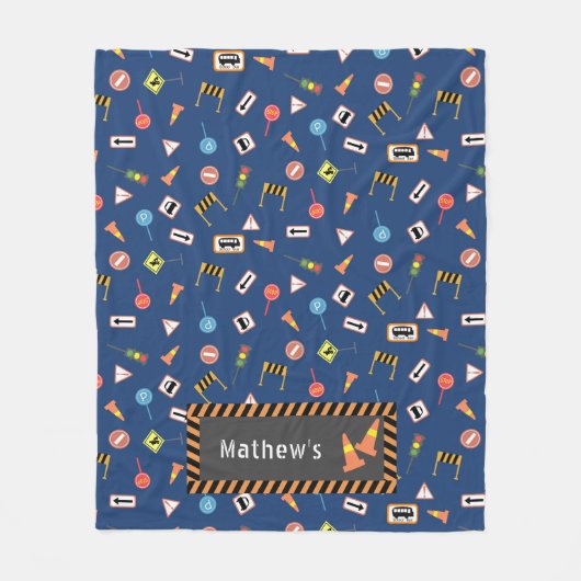 建築と道路シンボルや象徴ブルー。フリースブランケット フリースブランケット (正面)